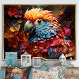 Parrot S Tropical Rhapsody - Parrot Large Canvas Wall Art