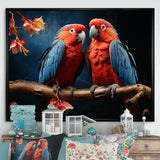 Parrot S Vivid Conversations - Coral Parrot Wall Art