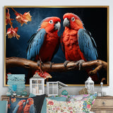 Parrot S Vivid Conversations - Coral Parrot Wall Art