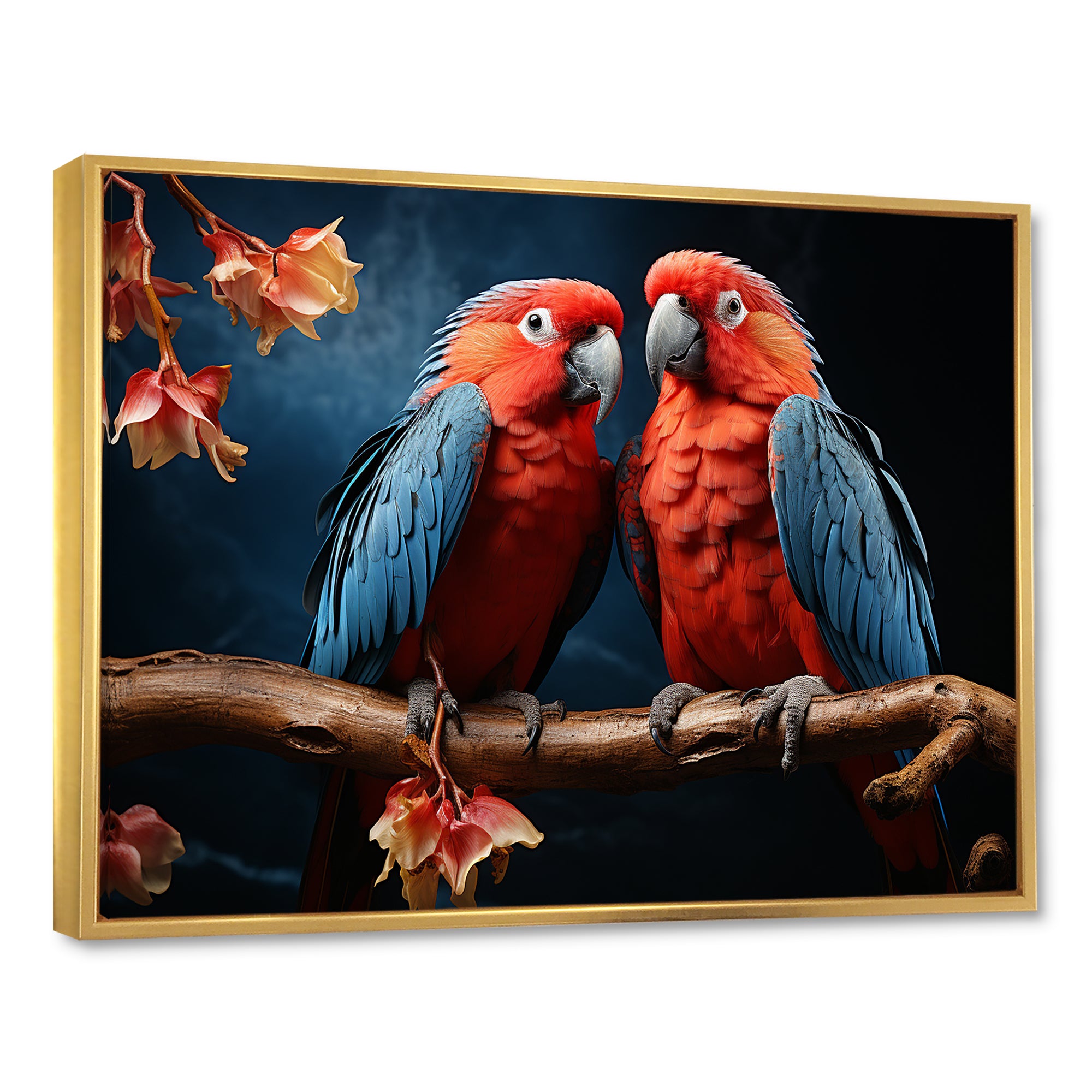 Parrot S Vivid Conversations - Coral Parrot Wall Art