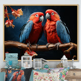 Parrot S Vivid Conversations - Coral Parrot Wall Art