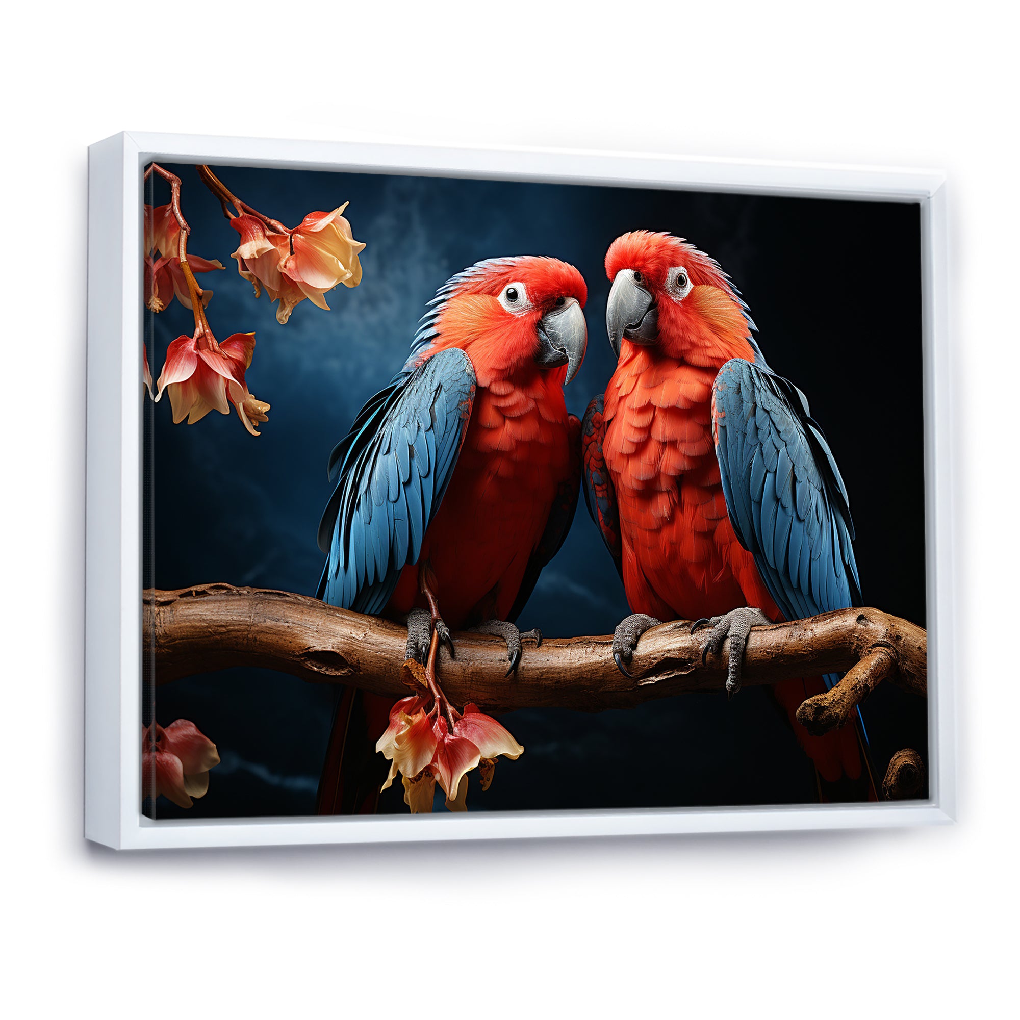 Parrot S Vivid Conversations - Coral Parrot Wall Art
