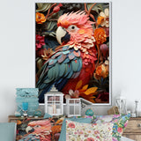 Parrot S Feathers Of The Tropics - Parrot Large Canvas Wall Art