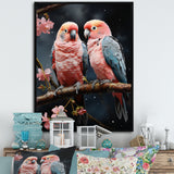 Whimsical Whispers Love Birds - Parrot Living Room Wall Art