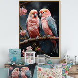 Whimsical Whispers Love Birds - Parrot Living Room Wall Art