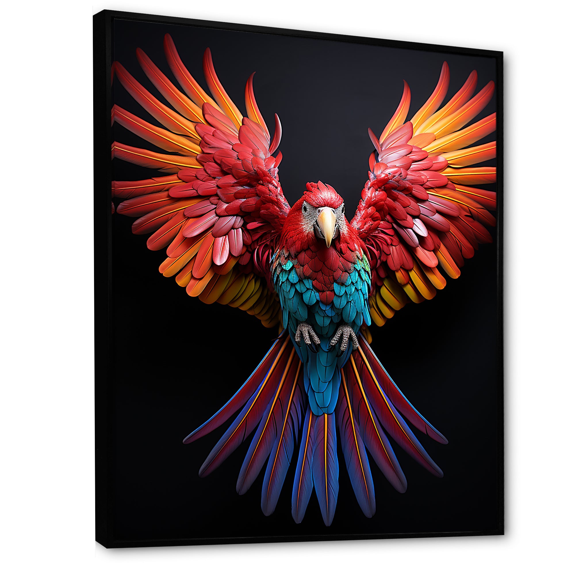 Parrot S Whimsical Wings - Parrot Canvas Wall Art