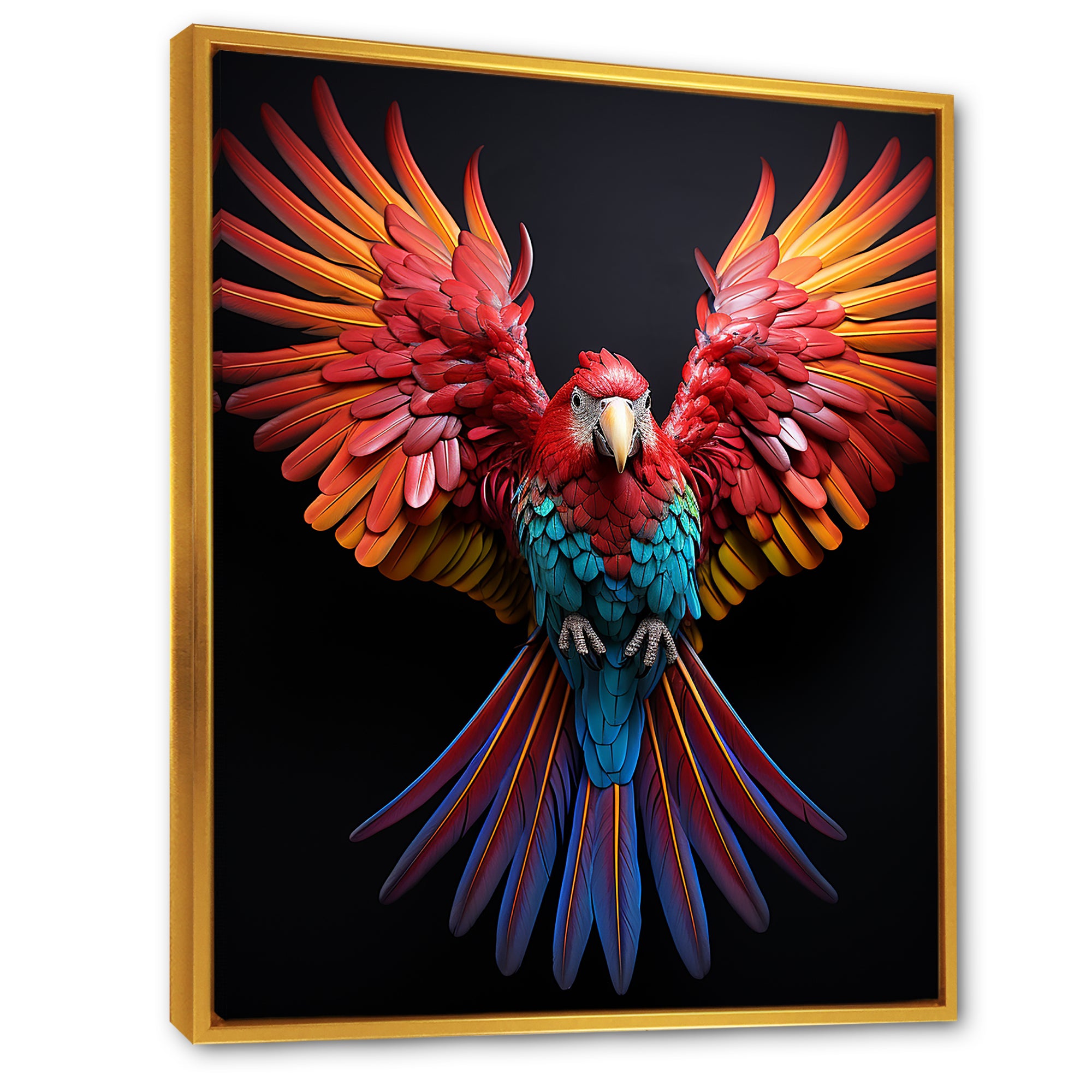 Parrot S Whimsical Wings - Parrot Canvas Wall Art