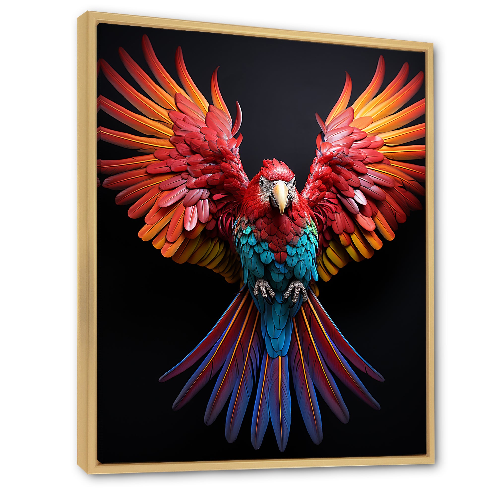 Parrot S Whimsical Wings - Parrot Canvas Wall Art