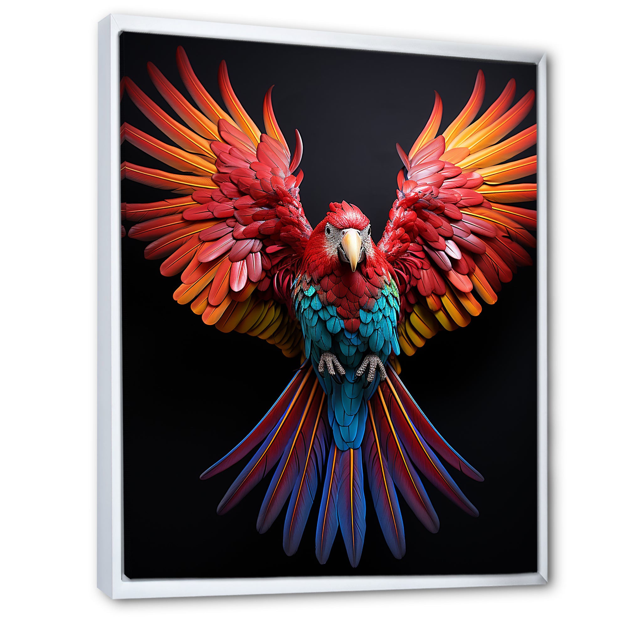 Parrot S Whimsical Wings - Parrot Canvas Wall Art