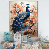 Flower Colors Of The Peacock - Blue Peacock Wall Art