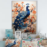 Flower Colors Of The Peacock - Blue Peacock Wall Art