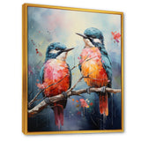 Blue And Coral Elegant Nature S Songbirds - Blue Bird Wall Art