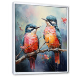 Blue And Coral Elegant Nature S Songbirds - Blue Bird Wall Art