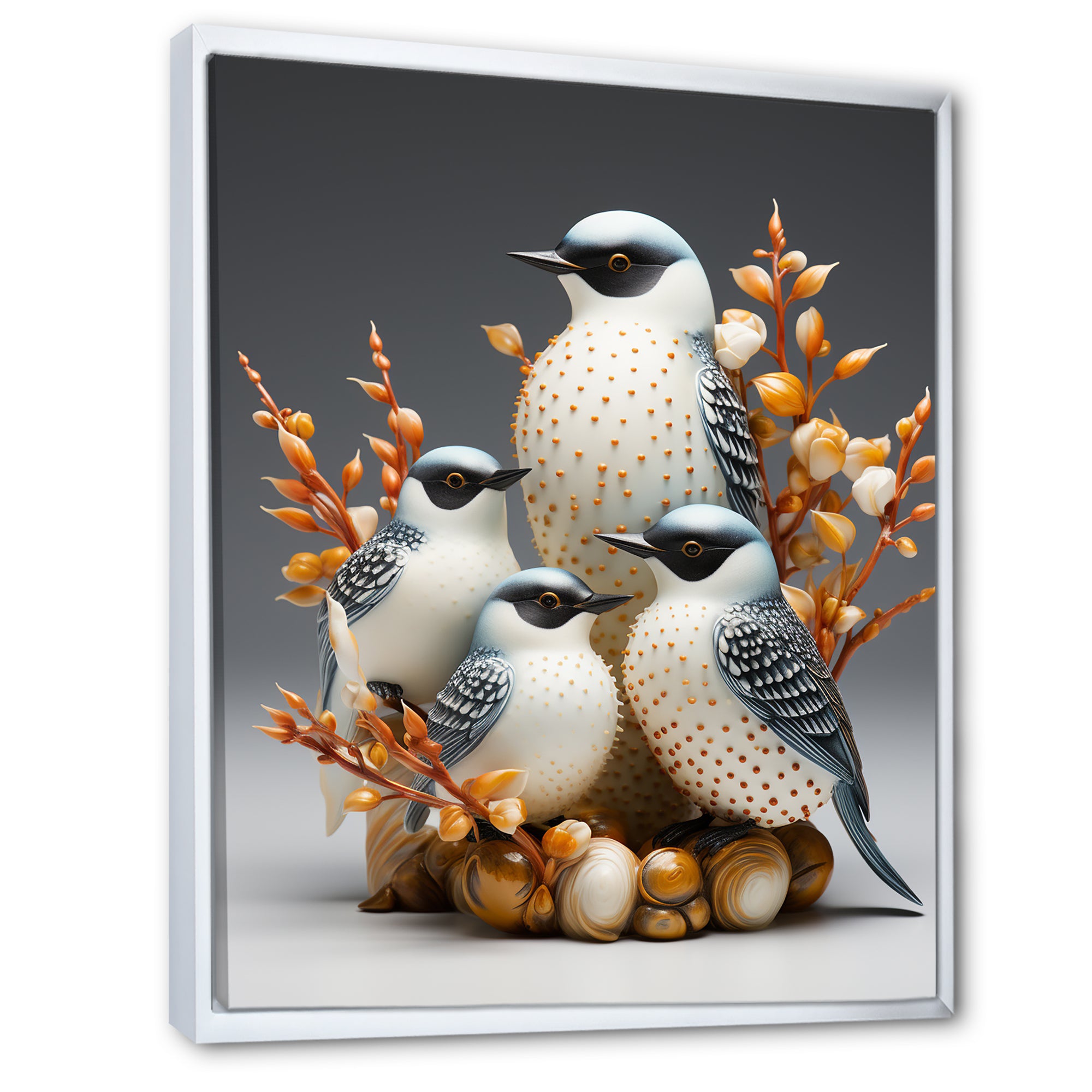 Frosty White Nature S Songbirds - Bird Wall Decor