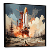 Modern Space Shuttle Launch - Rocketship Canvas Wall Art