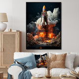 Blastoff Space Shuttle Launch - Rocketship Canvas Wall Art
