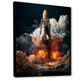 Blastoff Space Shuttle Launch - Rocketship Canvas Wall Art