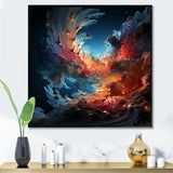 Expressionist Space Shuttle Burst - Rocketship Canvas Wall Art