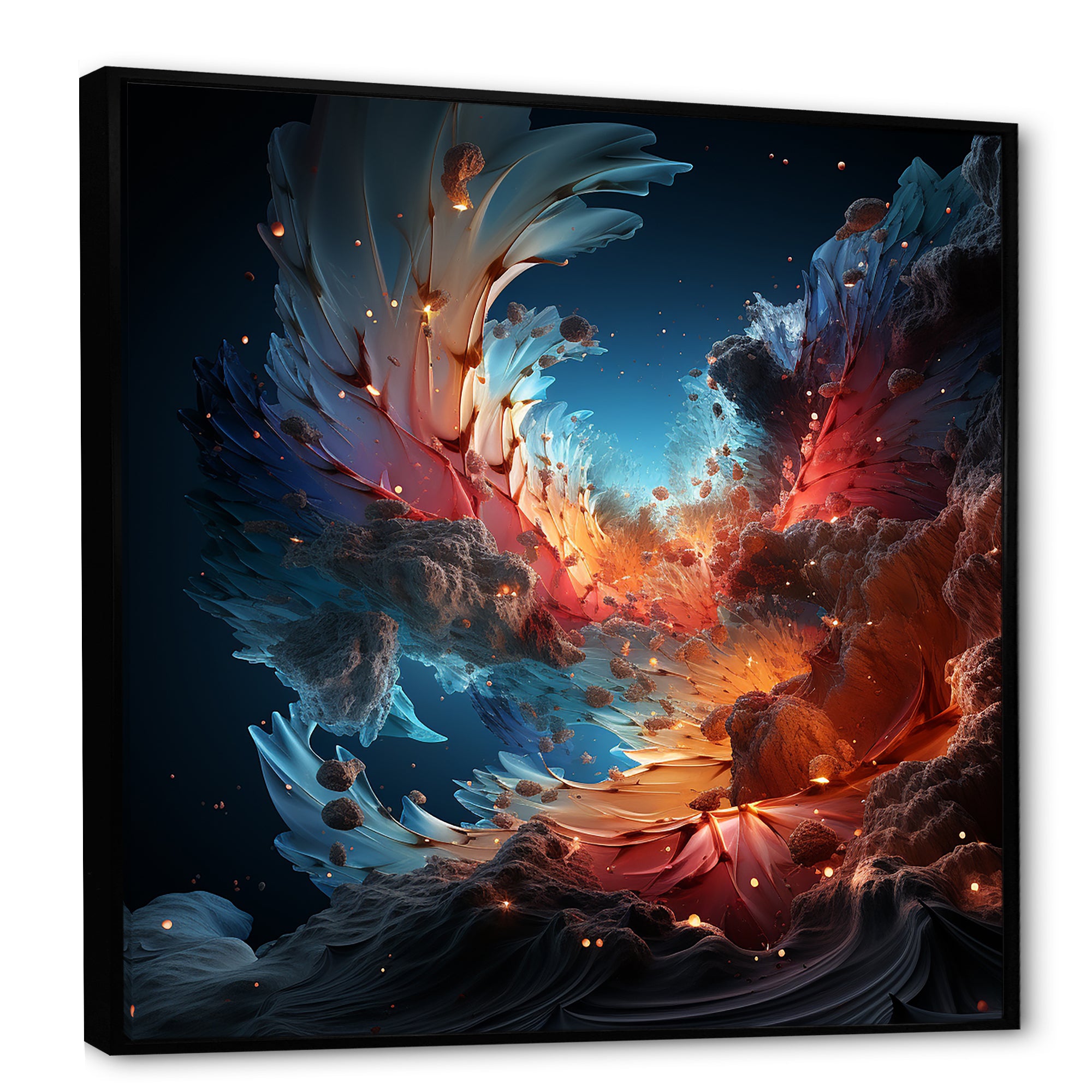 Expressionist Space Shuttle Burst - Rocketship Canvas Wall Art