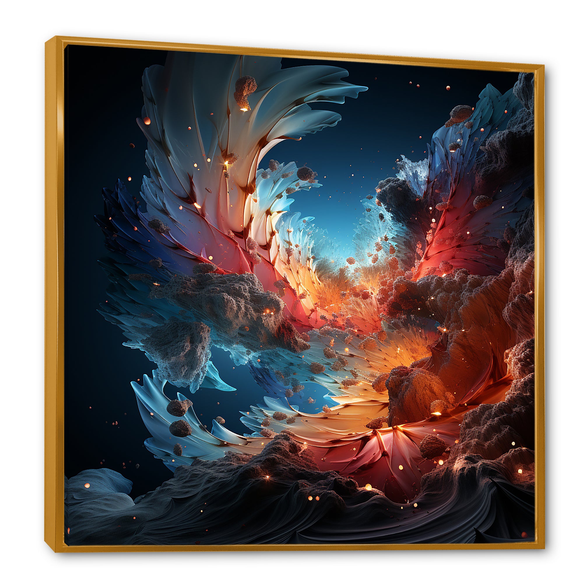 Expressionist Space Shuttle Burst - Rocketship Canvas Wall Art