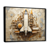 Vintage Cosmic Space Shuttle Voyage - Rocketship Canvas Wall Art