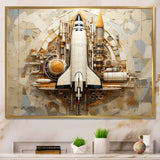 Vintage Cosmic Space Shuttle Voyage - Rocketship Canvas Wall Art