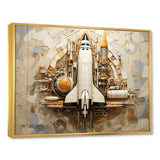 Vintage Cosmic Space Shuttle Voyage - Rocketship Canvas Wall Art