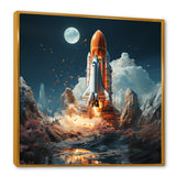 Rocketship Cosmic Odyssey - Rocketship Canvas Wall Art