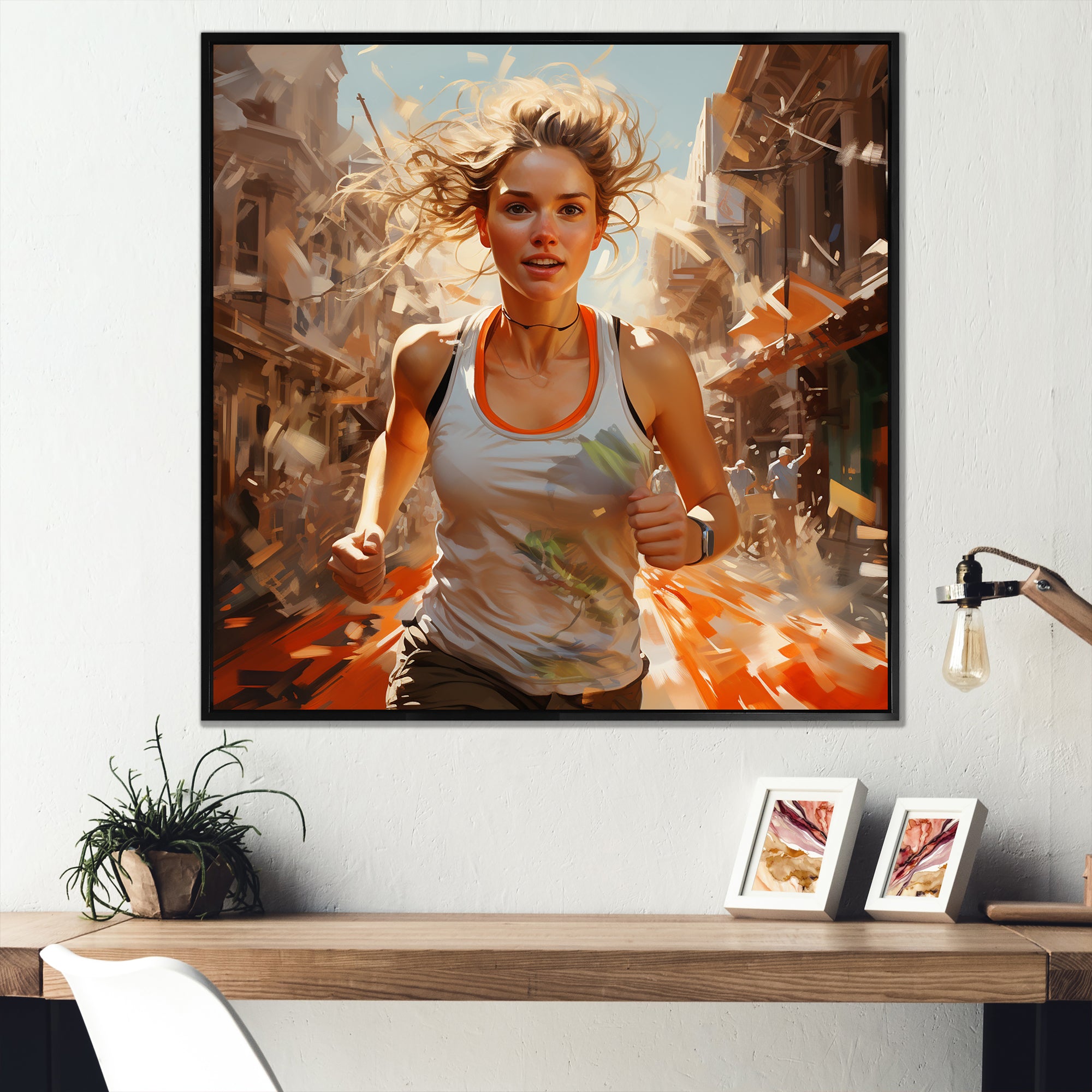 In Shape Running Athlete - Running Canvas Wall Art