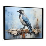 Grey And Blue Majestic Bird - Bird Framed Canvas Art