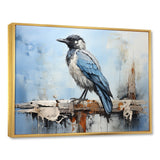Grey And Blue Majestic Bird - Bird Framed Canvas Art