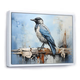 Grey And Blue Majestic Bird - Bird Framed Canvas Art