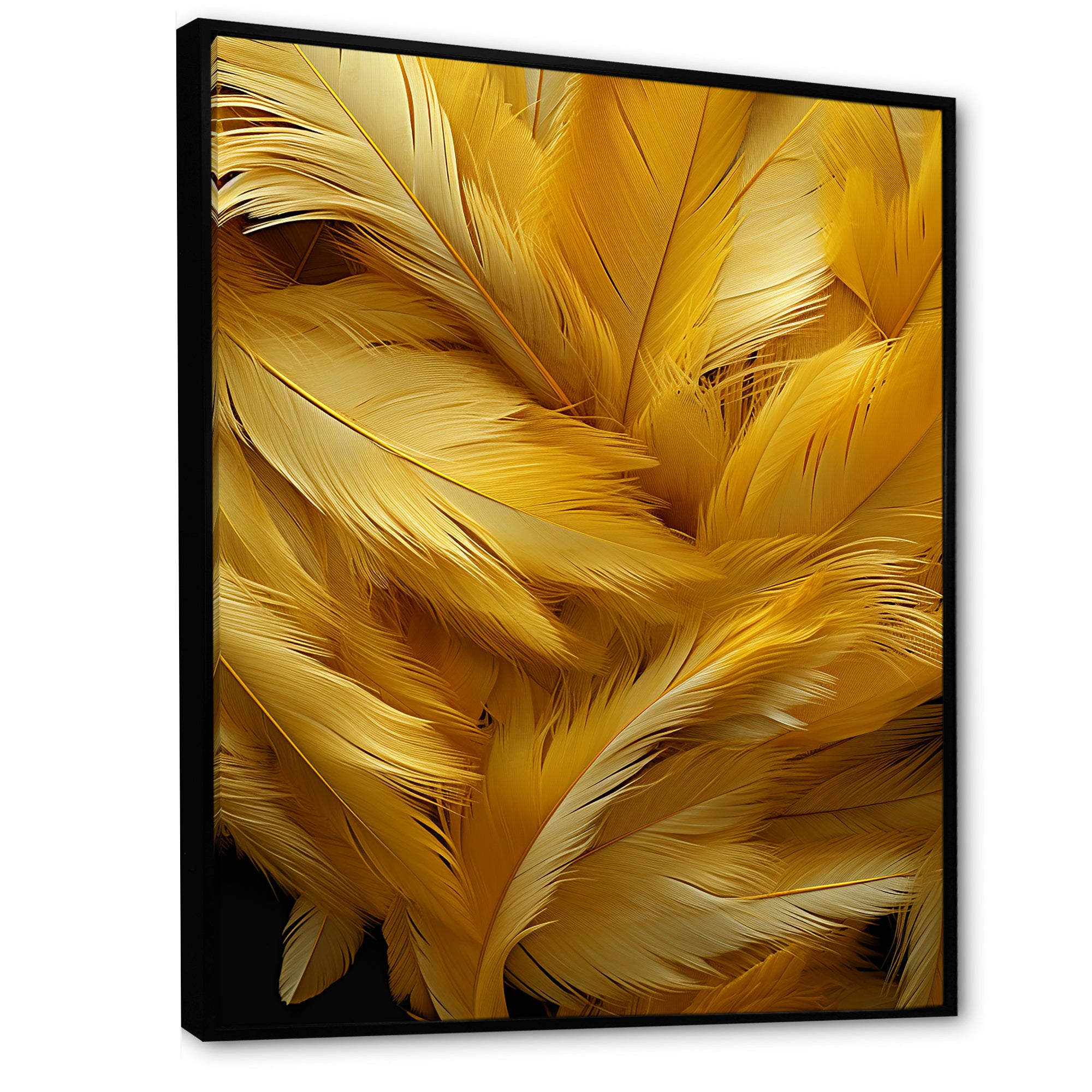Golden Feather Grin - Feathers Wall Decor