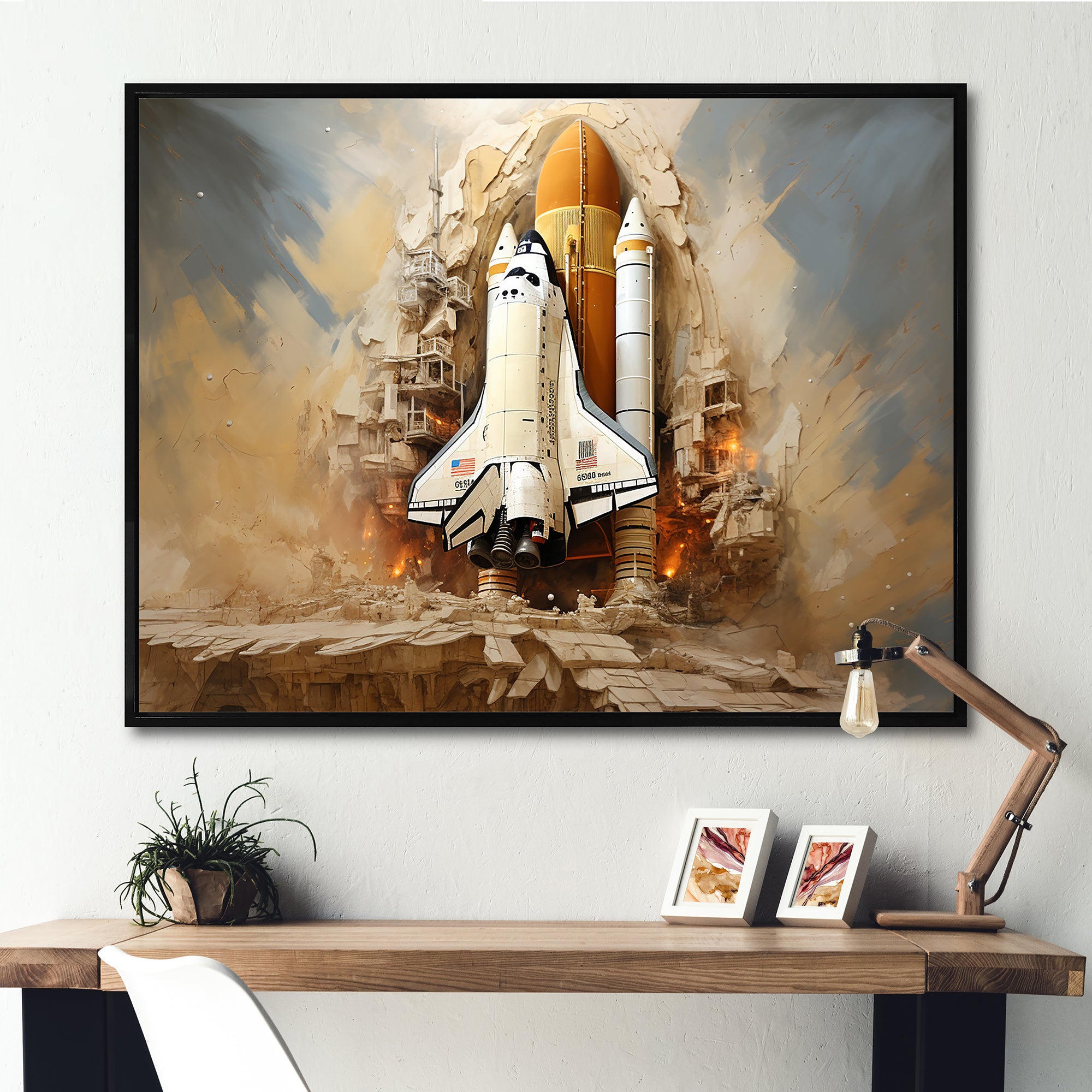 Abstract Space Shuttle Launch - Space Shuttle Canvas Wall Art