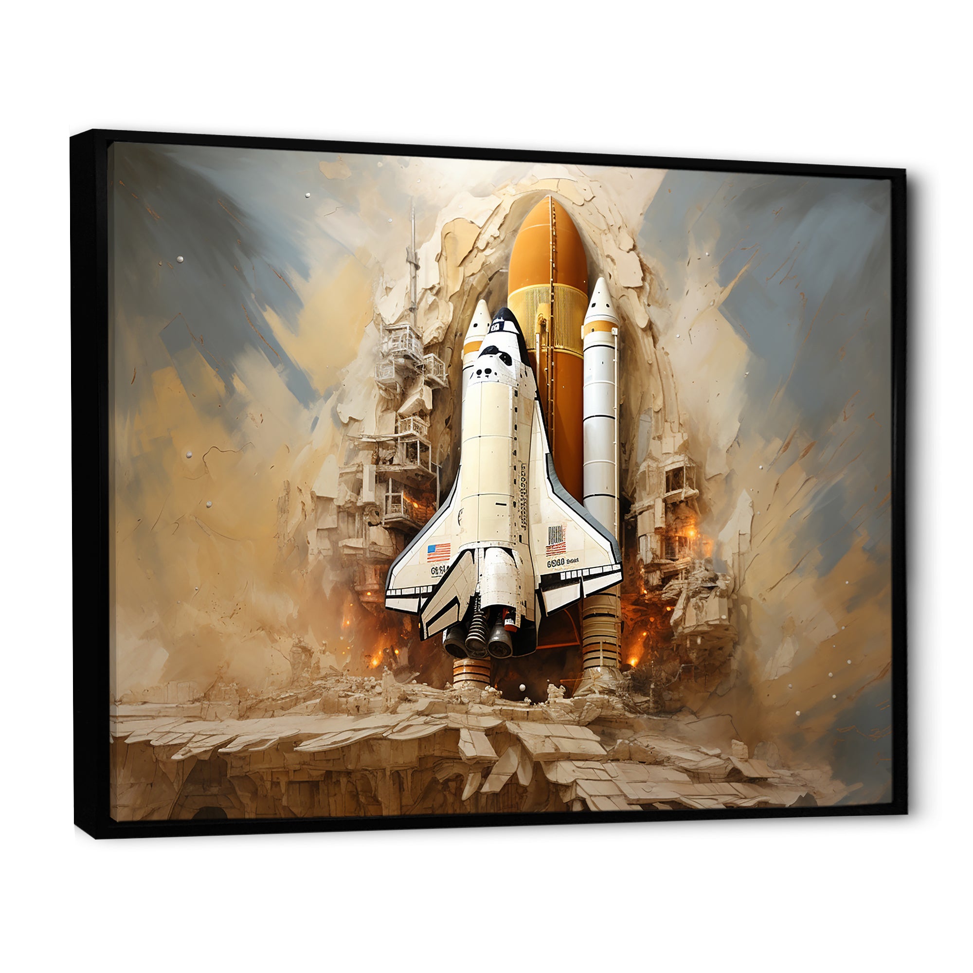 Abstract Space Shuttle Launch - Space Shuttle Canvas Wall Art