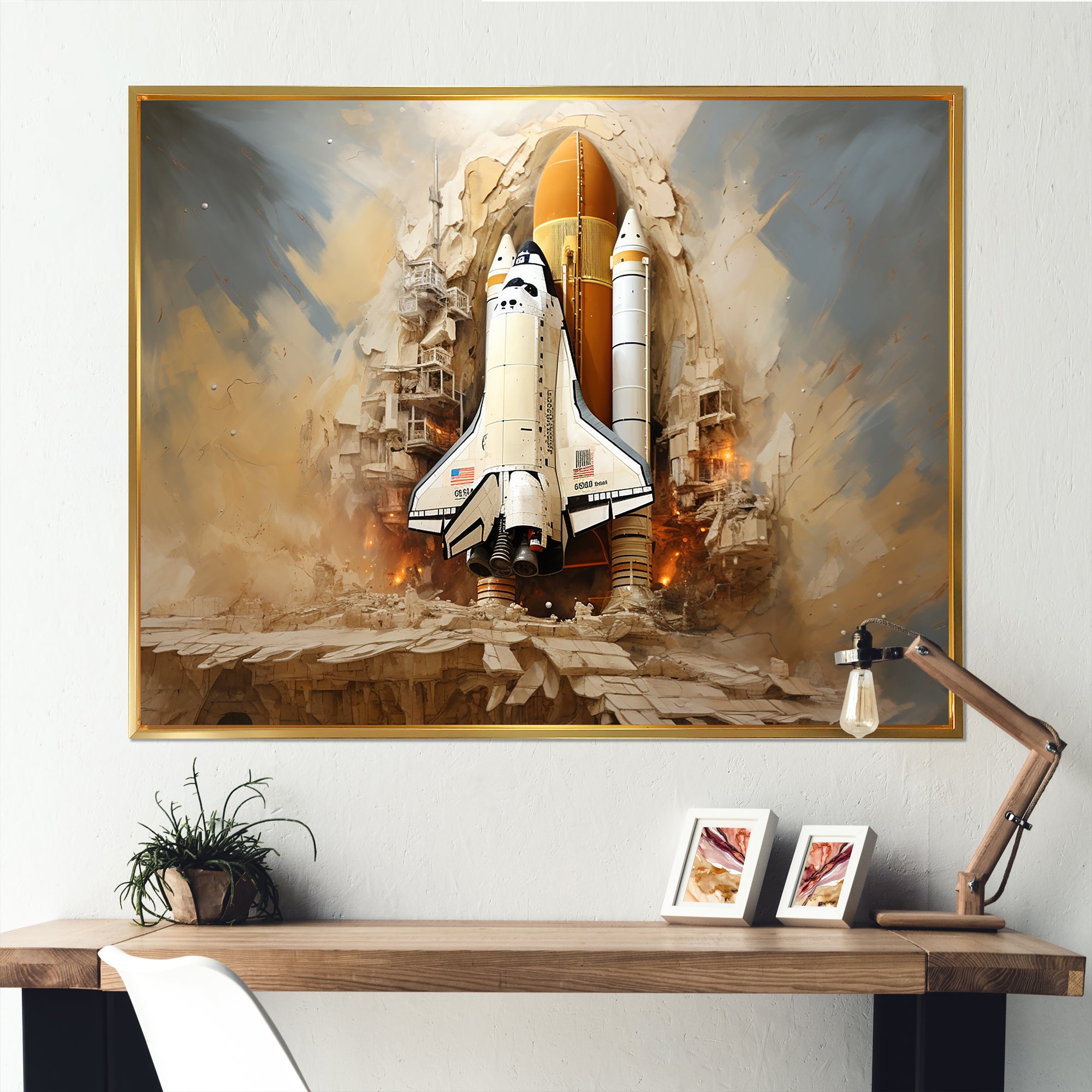 Abstract Space Shuttle Launch - Space Shuttle Canvas Wall Art