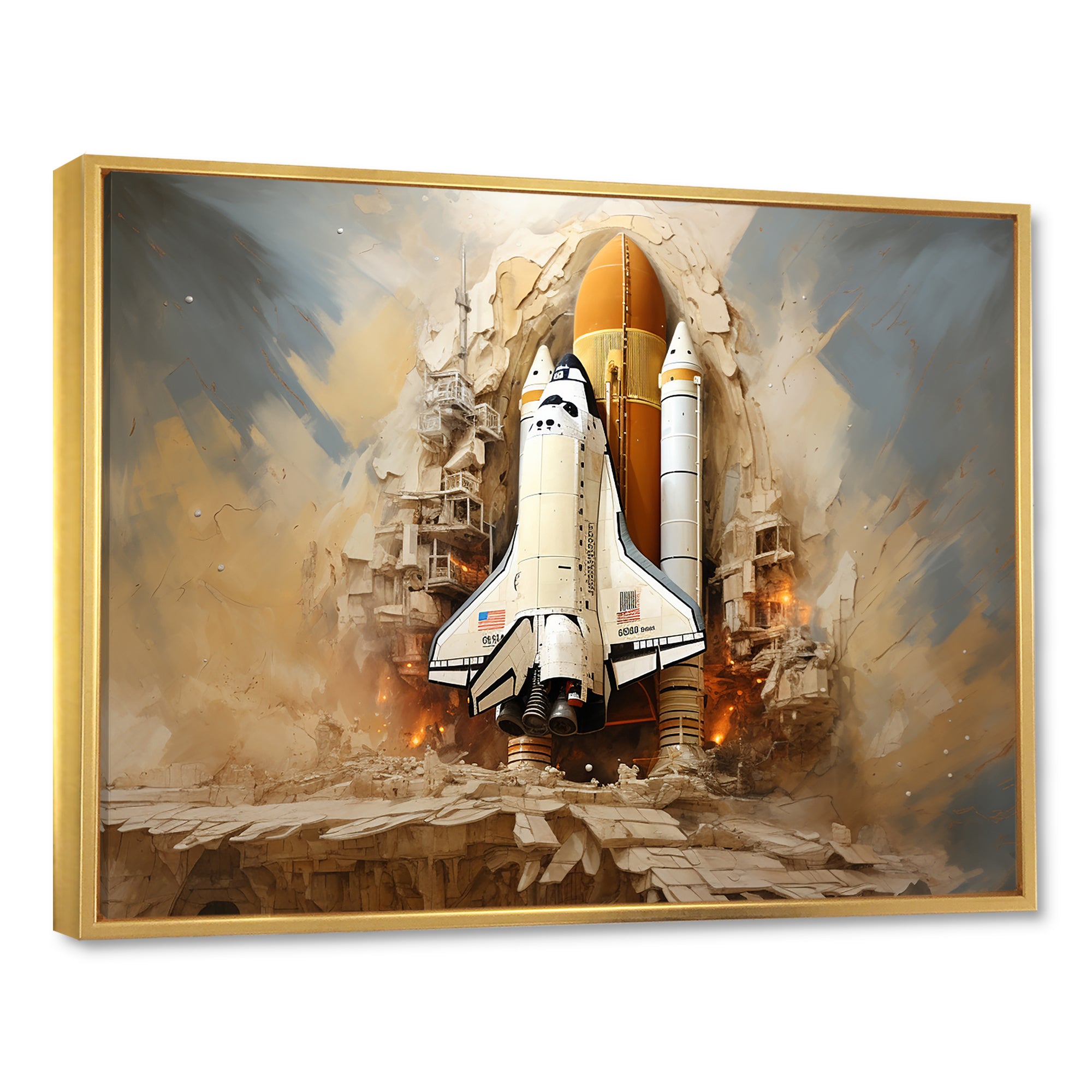 Abstract Space Shuttle Launch - Space Shuttle Canvas Wall Art