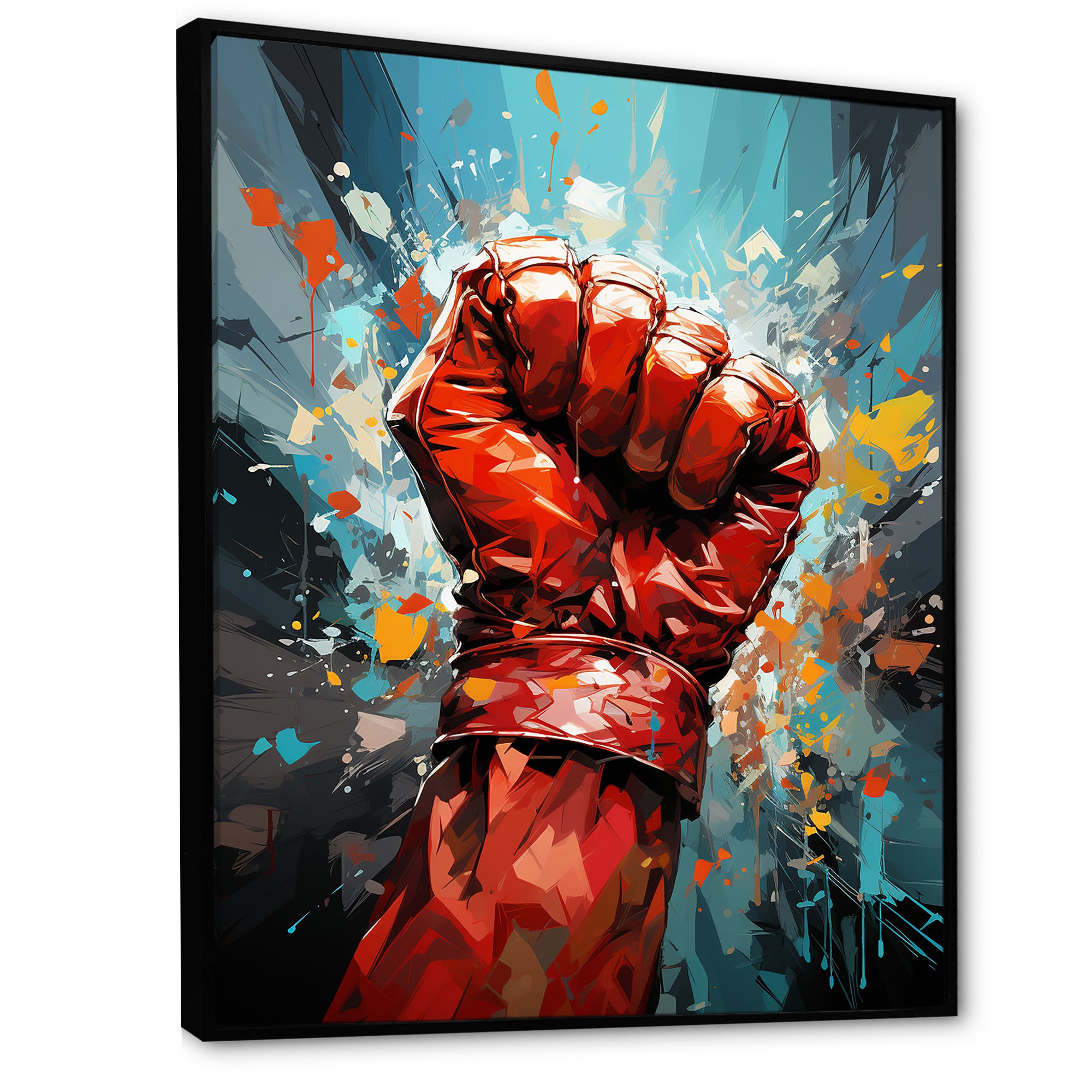 Boxing Illustration Of A Red Boxing Glove - Sport Boxer Canvas Wall Art