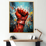 Boxing Illustration Of A Red Boxing Glove - Sport Boxer Canvas Wall Art