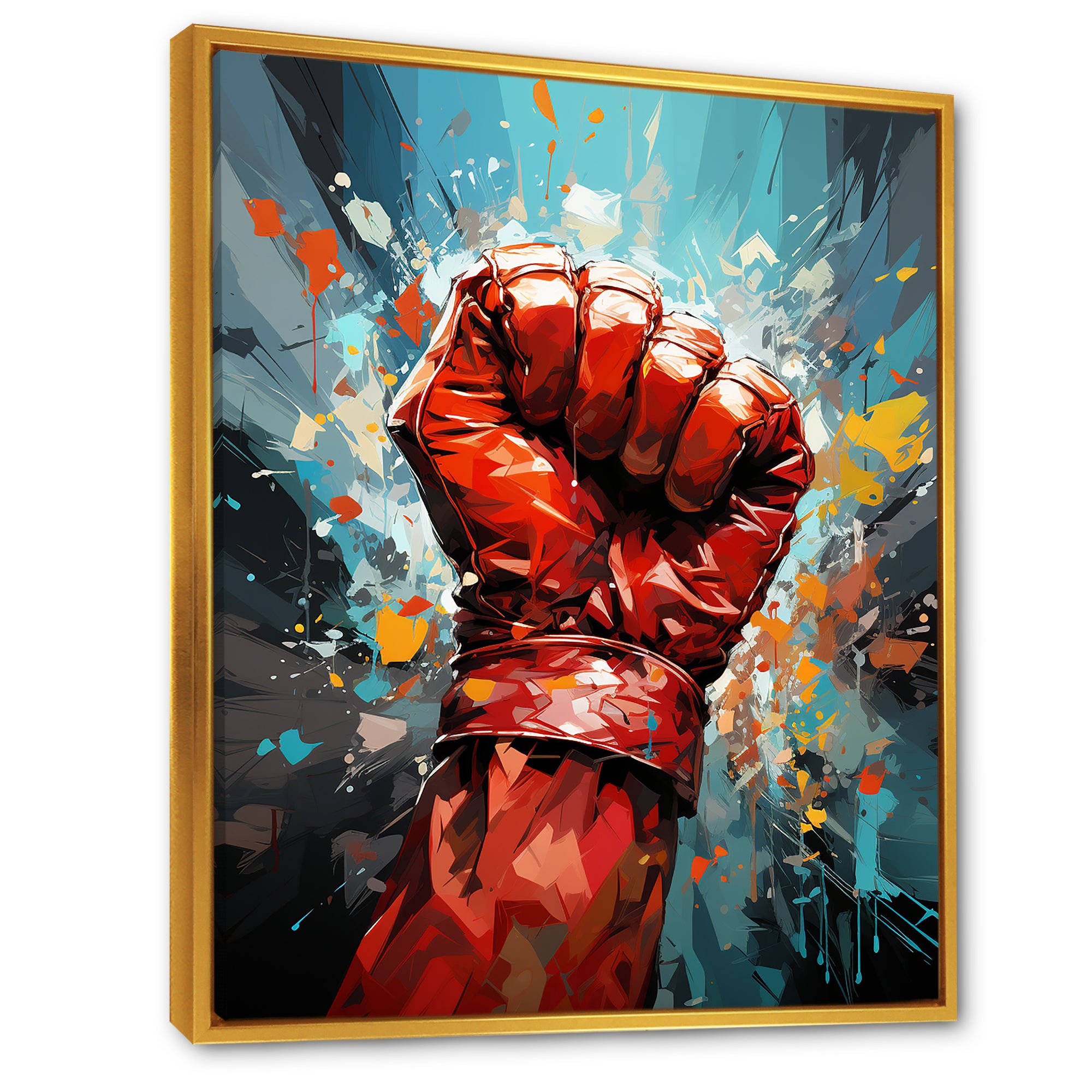 Boxing Illustration Of A Red Boxing Glove - Sport Boxer Canvas Wall Art