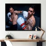 Boxing March Of Two Male Boxers - Sport Boxer Canvas Wall Art