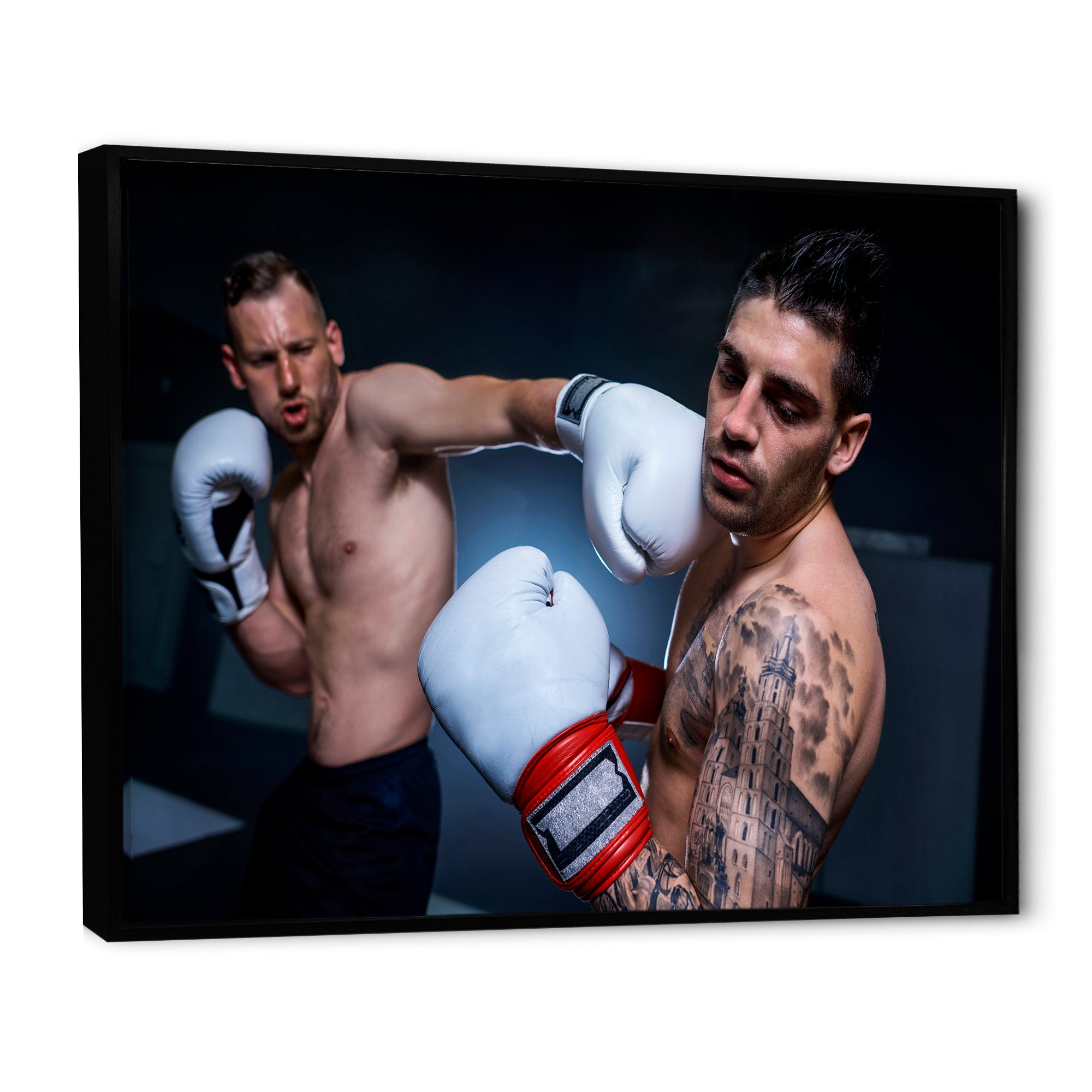 Boxing March Of Two Male Boxers - Sport Boxer Canvas Wall Art