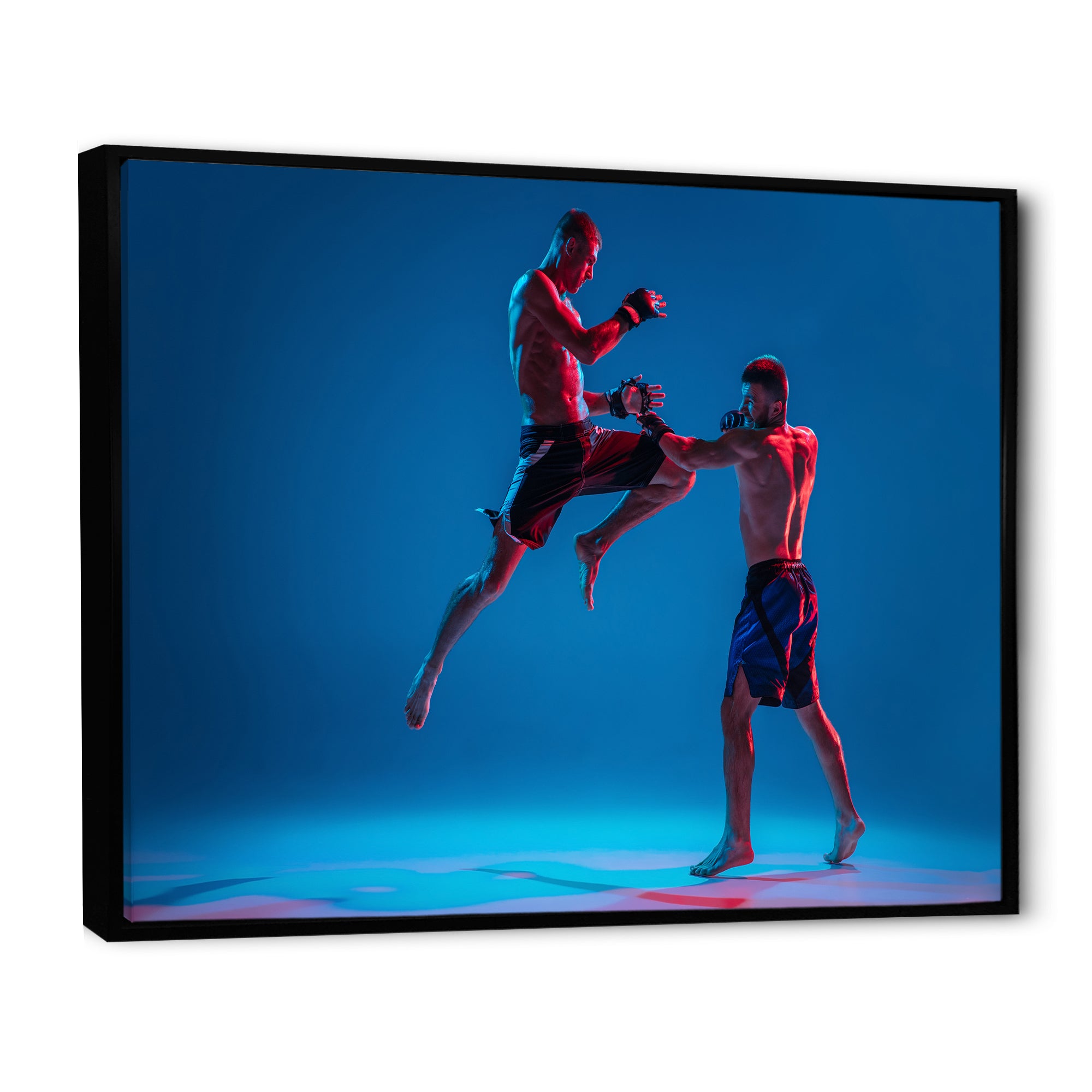 Two MMA Fighters Boxing - Sport Boxer Canvas Wall Art