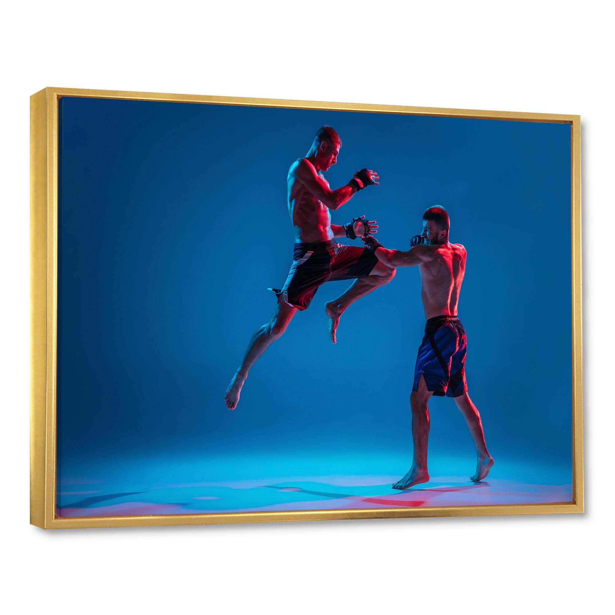 Two MMA Fighters Boxing - Sport Boxer Canvas Wall Art