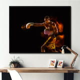 Professional Boxer Training Isolated On Black - Sport Boxer Canvas Wall Art