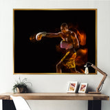 Professional Boxer Training Isolated On Black - Sport Boxer Canvas Wall Art
