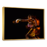 Professional Boxer Training Isolated On Black - Sport Boxer Canvas Wall Art
