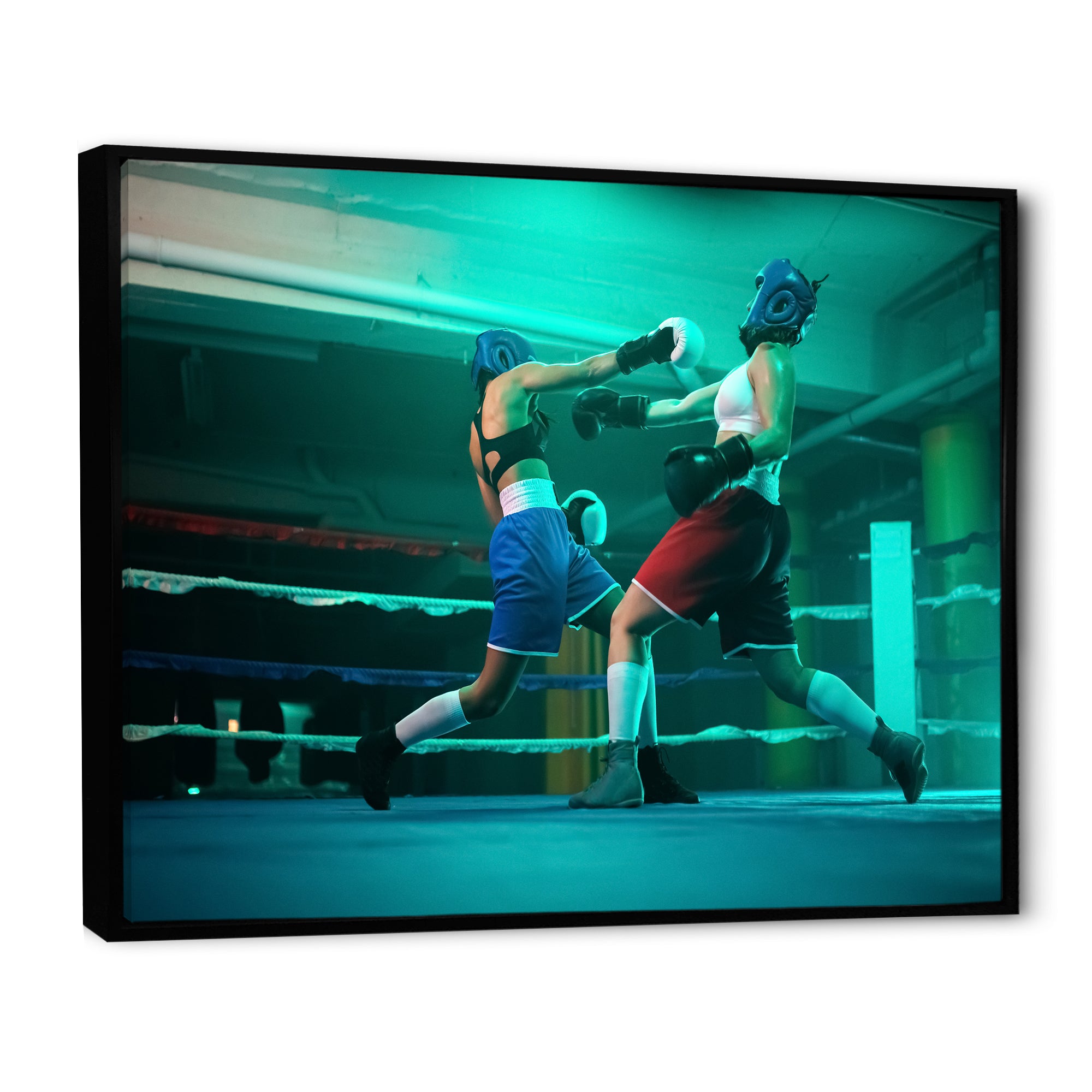 Female Boxers Boxing In The Gym - Sport Boxer Canvas Wall Art