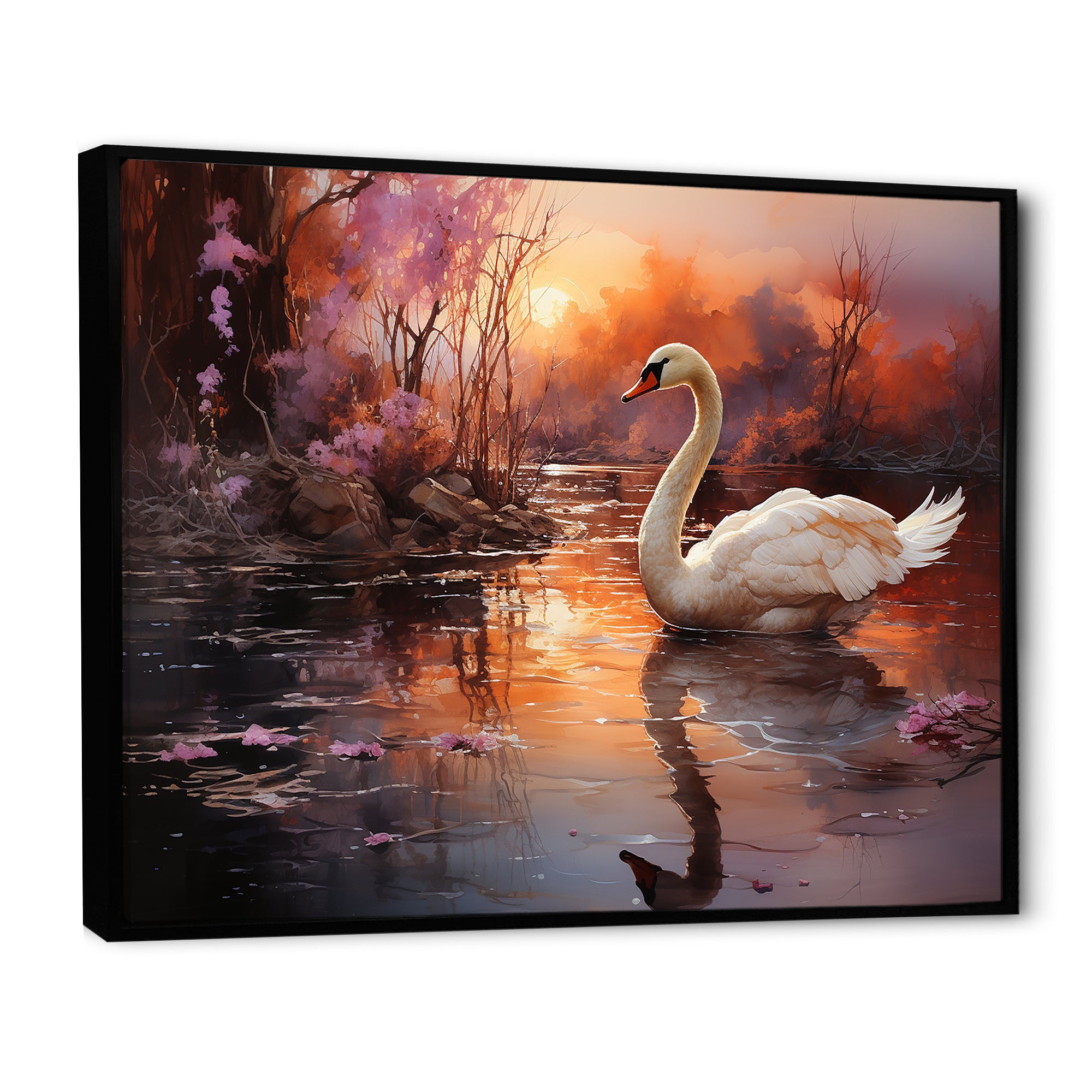 Mystic Dawns Swan - Swans Wall Art Prints