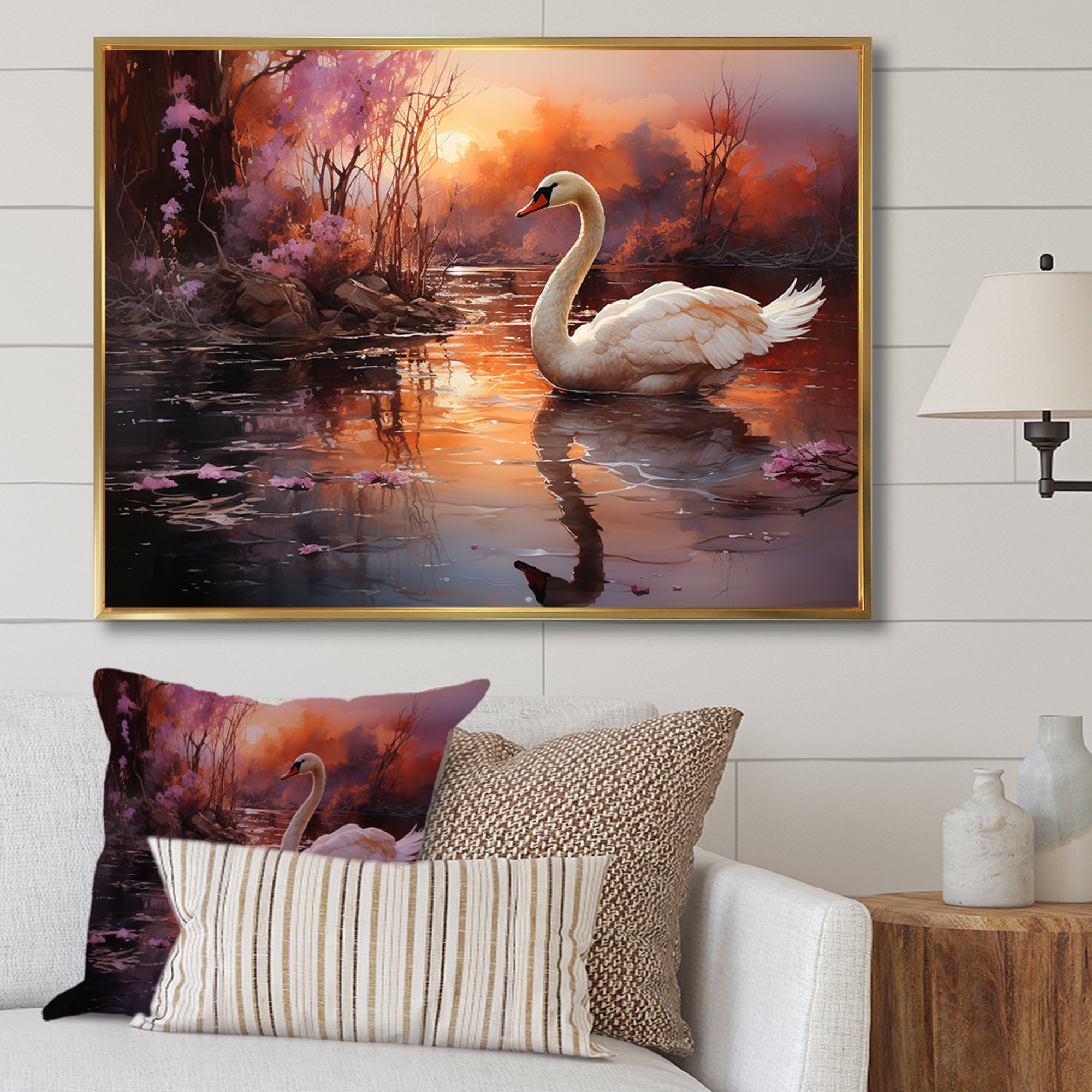 Mystic Dawns Swan - Swans Wall Art Prints